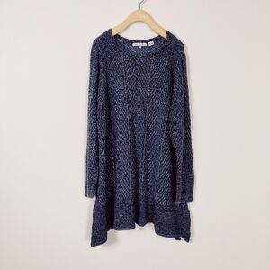 Eight Eight Eight Women's Knit Sweater Dress in Blue Size 2X 100% Cotton